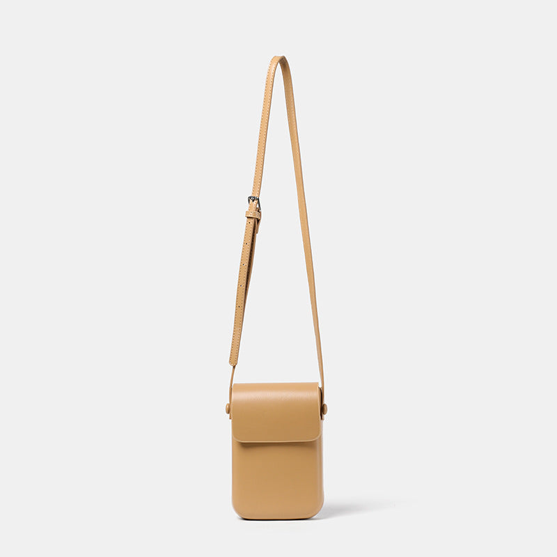 Compact Leather Crossbody Pouch Bowlift