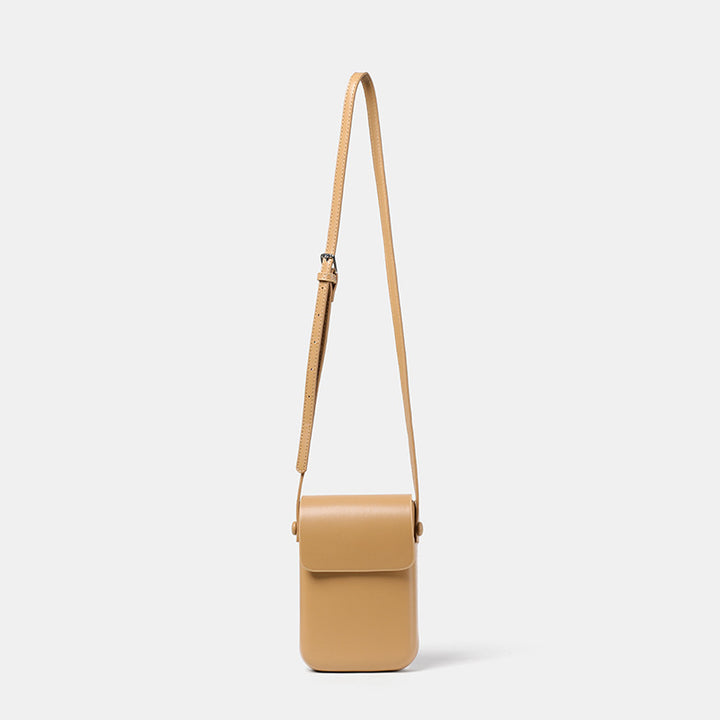 Compact Leather Crossbody Pouch Bowlift