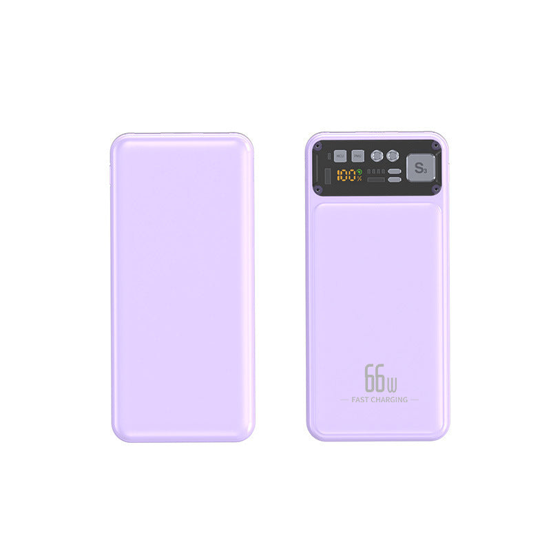 Power bank with integrated cable system and digital charging display Bowlift