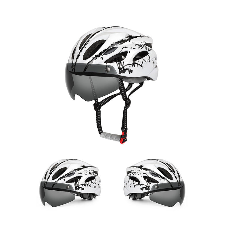 Aerodynamic Cycling Helmet with Integrated Visor Bowlift
