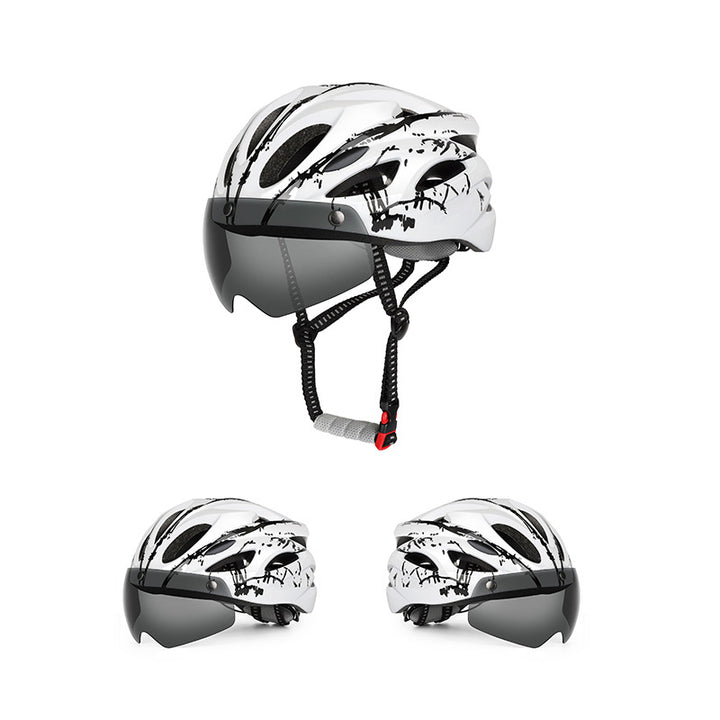 Aerodynamic Cycling Helmet with Integrated Visor Bowlift