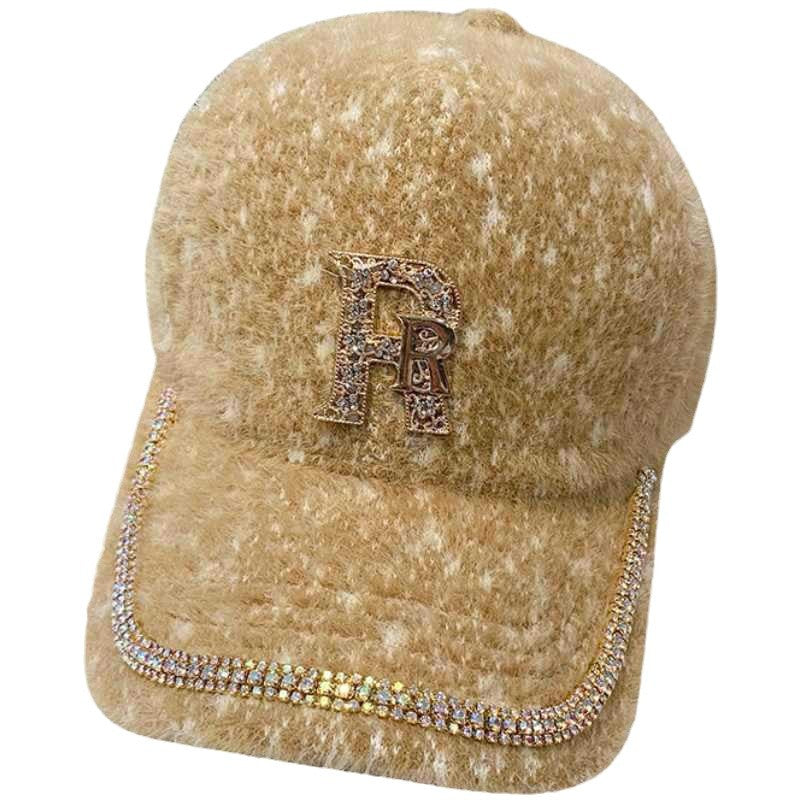 Women's Luxurious Fleece Embellished Baseball Cap Bowlift