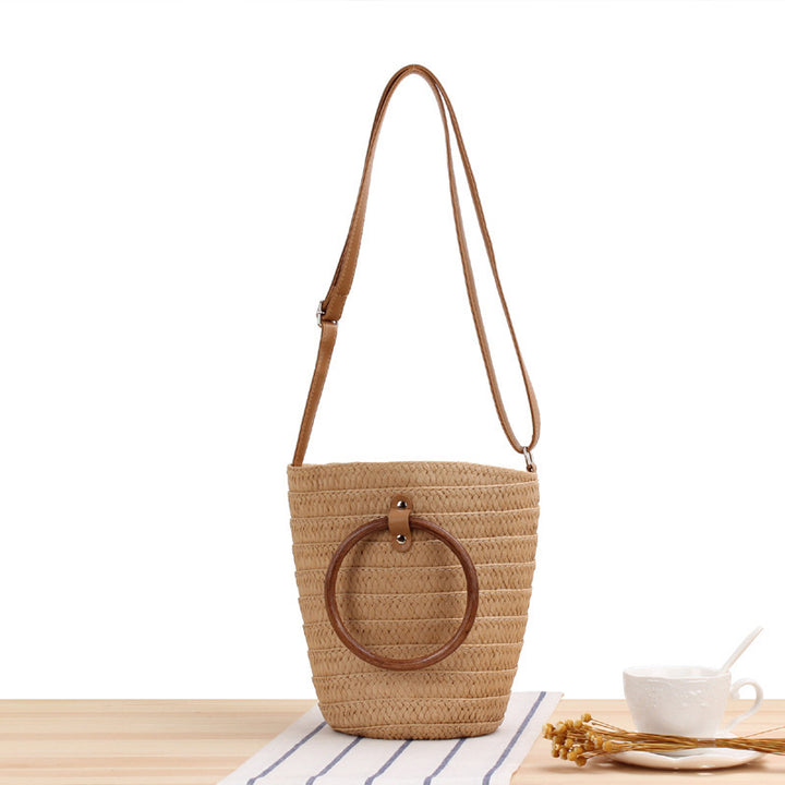 Braided tote bag with innovative ring handle Bowlift