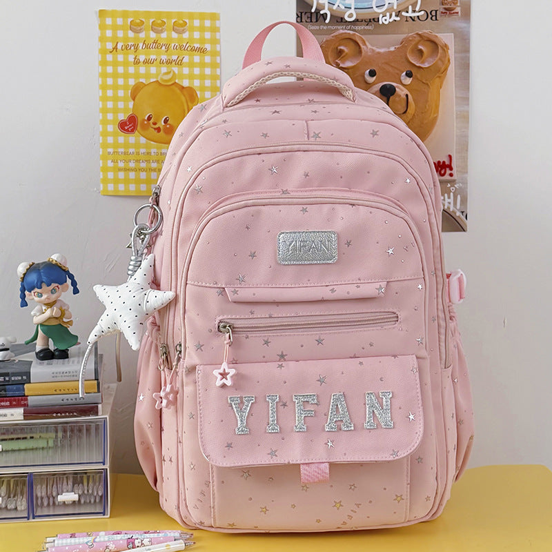 Fun Star-Embellished School Backpack Bowlift