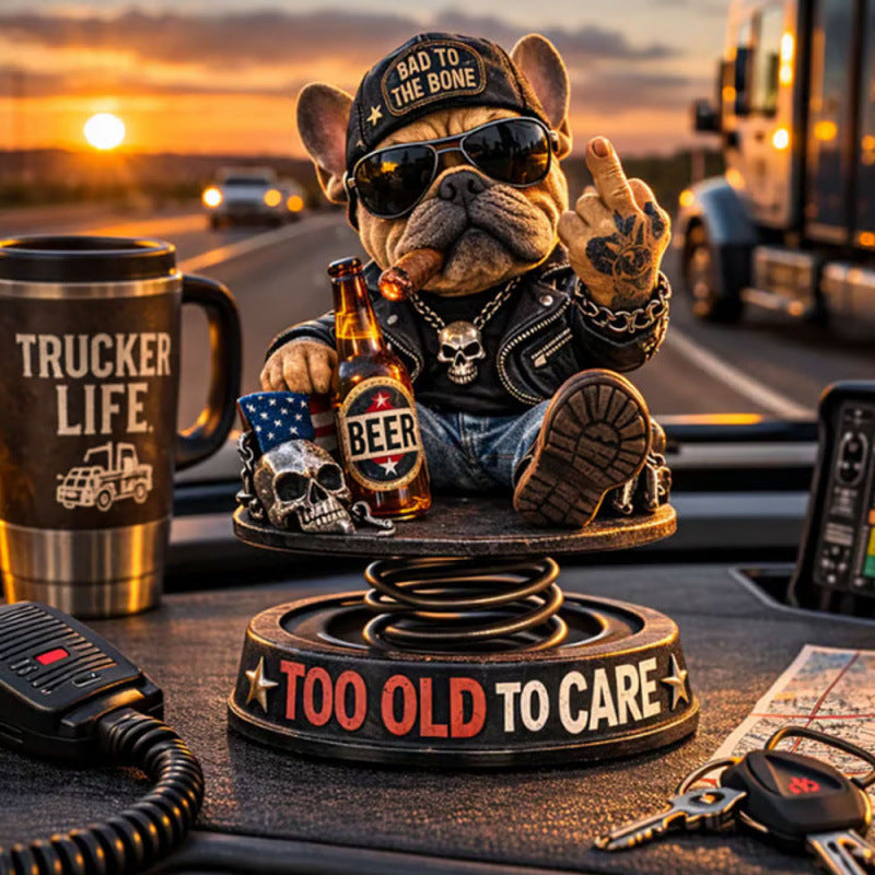 Decorative bulldog figure in rocker style Bowlift