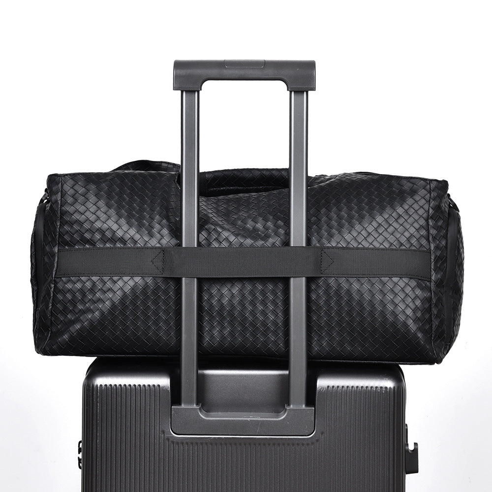 Woven Leather Travel Duffel Bag Bowlift