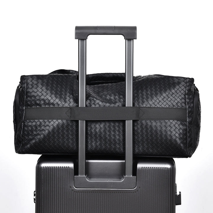 Woven Leather Travel Duffel Bag Bowlift