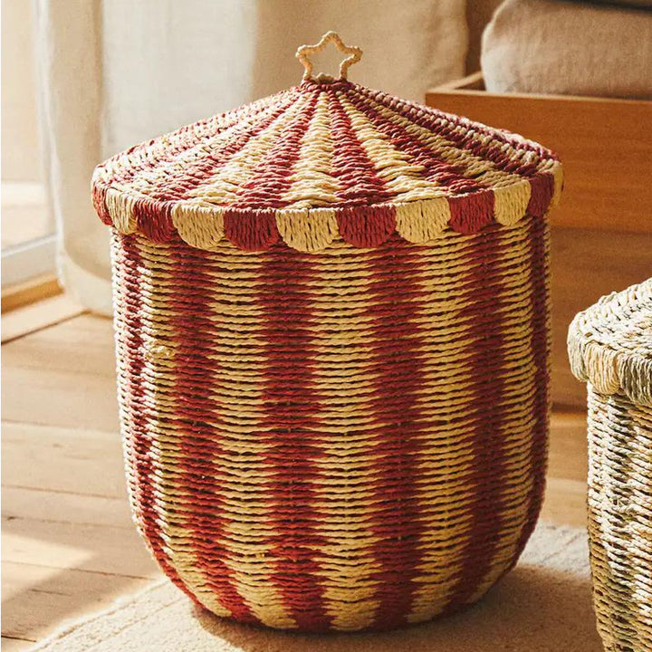 Decorative Woven Storage Canister Bowlift