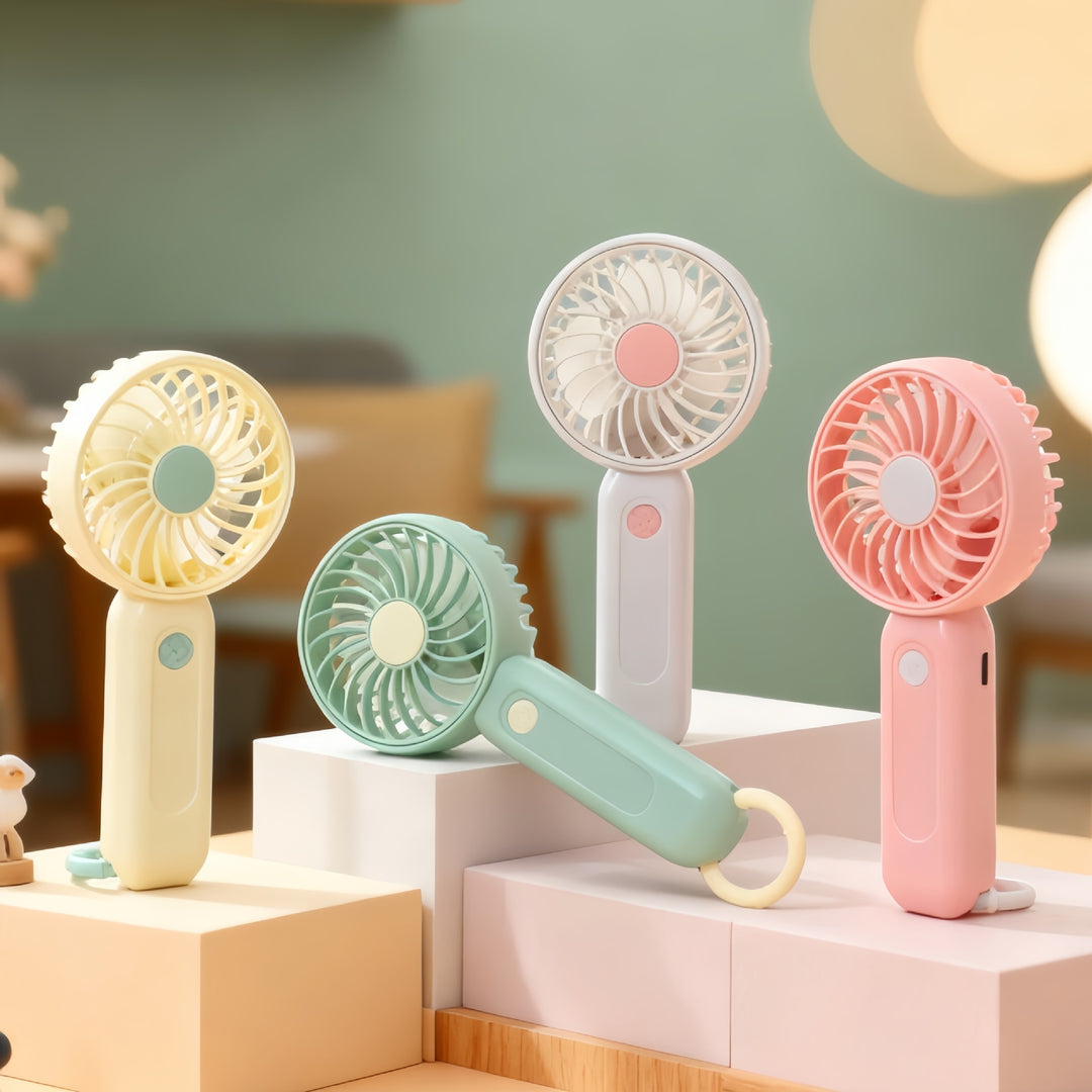 Women Portable Mini Handheld Fan with Powerful Battery and USB Charging Function Bowlift
