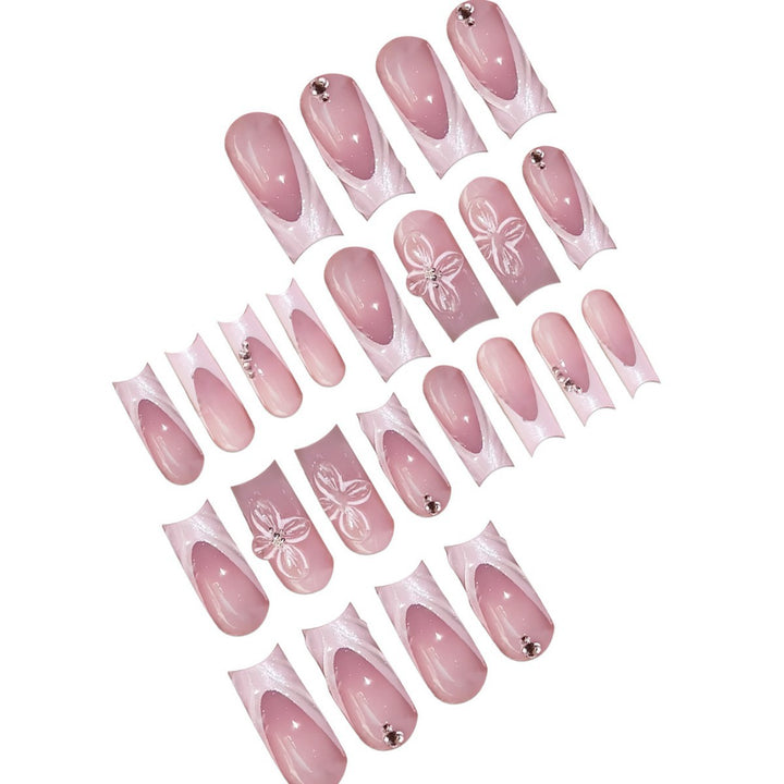 Elegant Floral Press-On Nail Art Bowlift