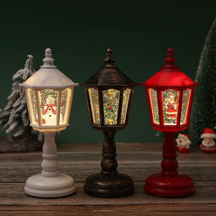 Nostalgic Christmas lantern with moving Santa scene Bowlift