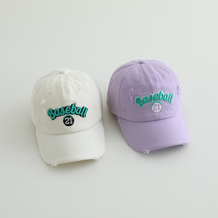 Men's Distressed Cotton Baseball Cap Bowlift