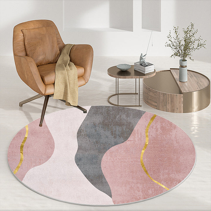 Abstract Patterned Round Area Rug Bowlift