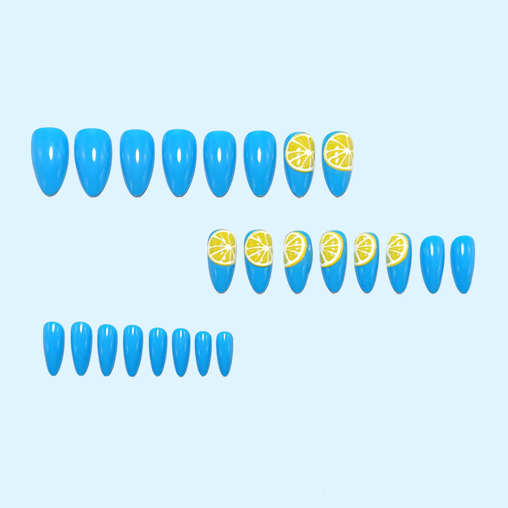 Artificial nails in fresh lemon design Bowlift