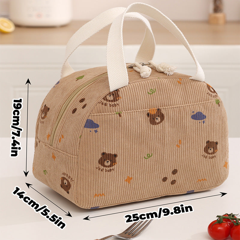 Insulated Heart Print Lunch Tote Bowlift