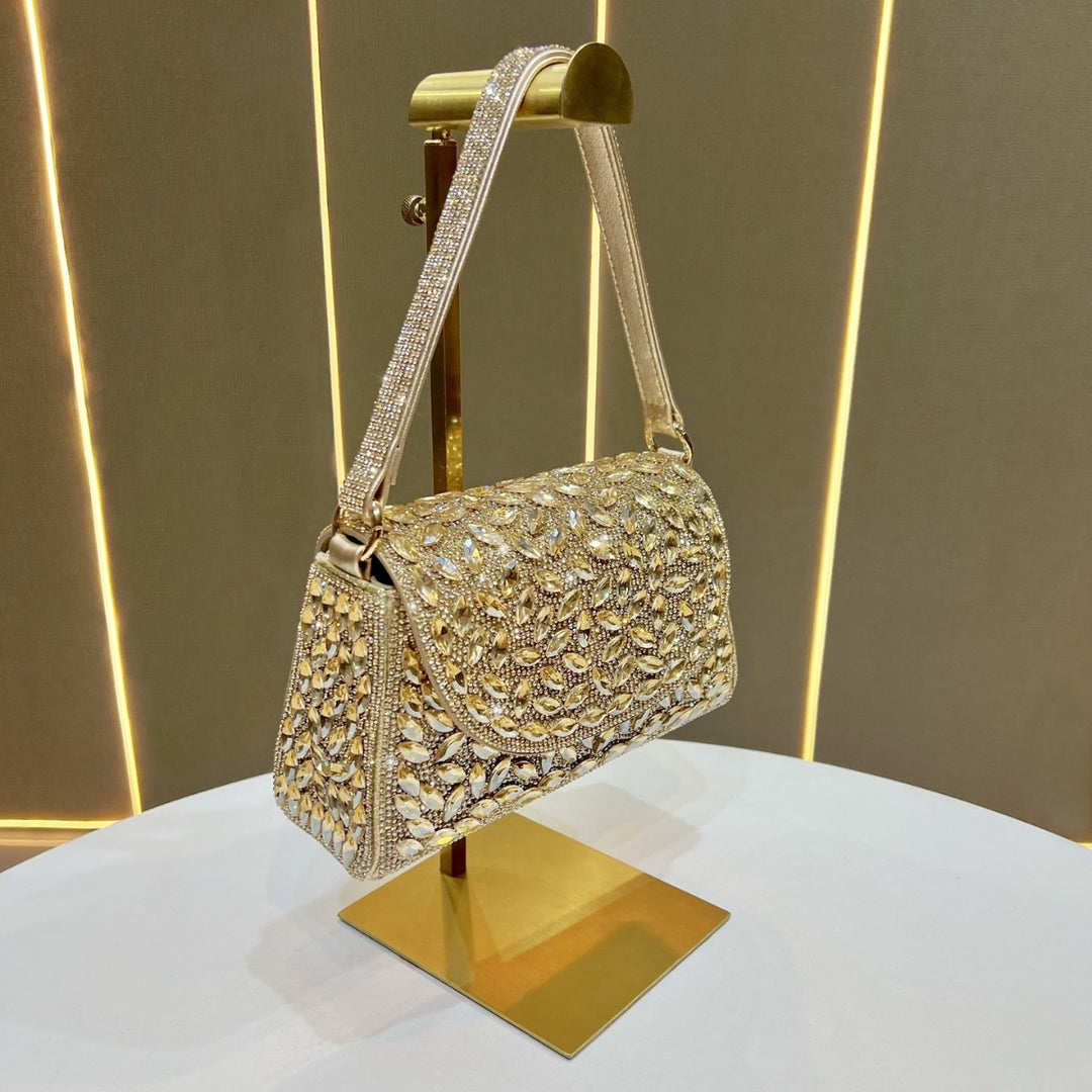 Ornate Crystal Detail Evening Handbag
