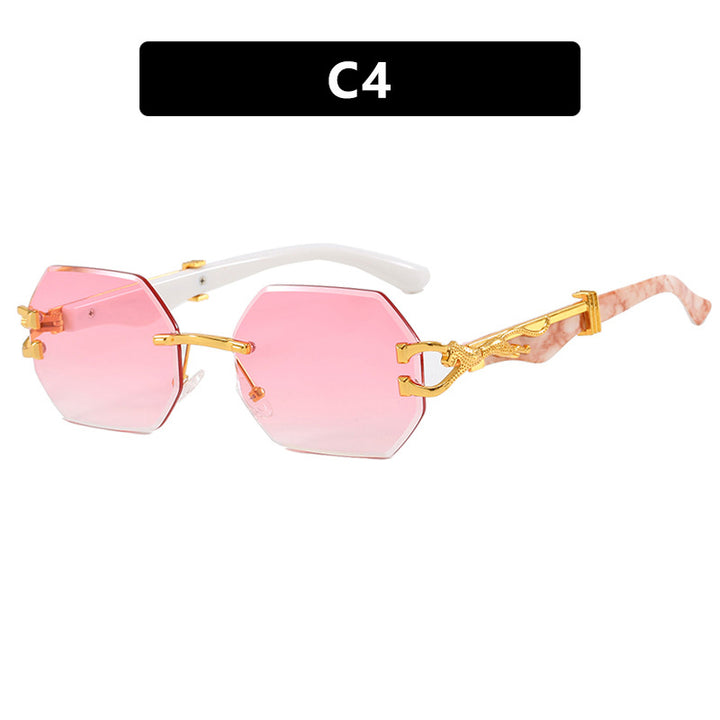 Women's fashionable sunglasses with extravagant octagonal design and golden accents Bowlift