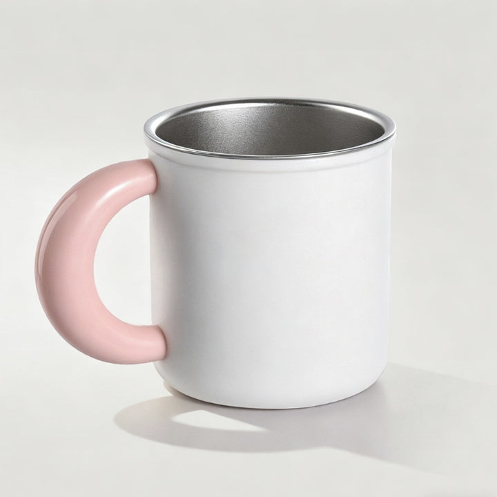 Stainless Steel Coffee and Tea Cup with Ergonomic Handle Bowlift