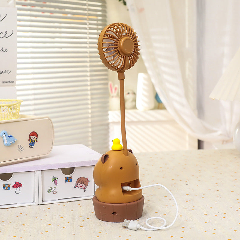 Women's creative table fan with LED lighting Bowlift