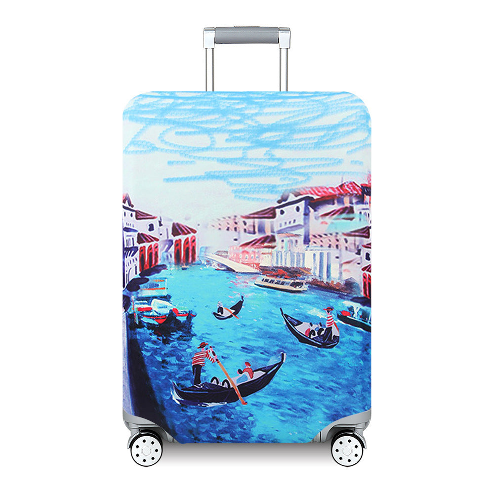Ladies Hard Shell Suitcase with Playful Animal and Flower Pattern Bowlift
