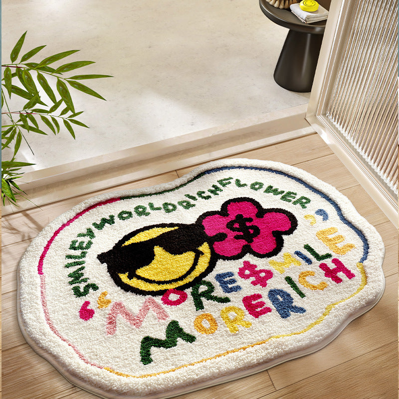 Playful Smiley Face Area Rug Bowlift
