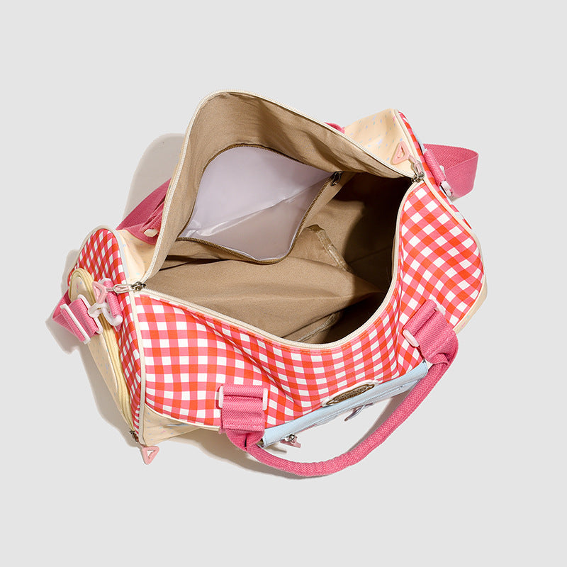 Playful Patterned Carryall Duffle Bag Bowlift