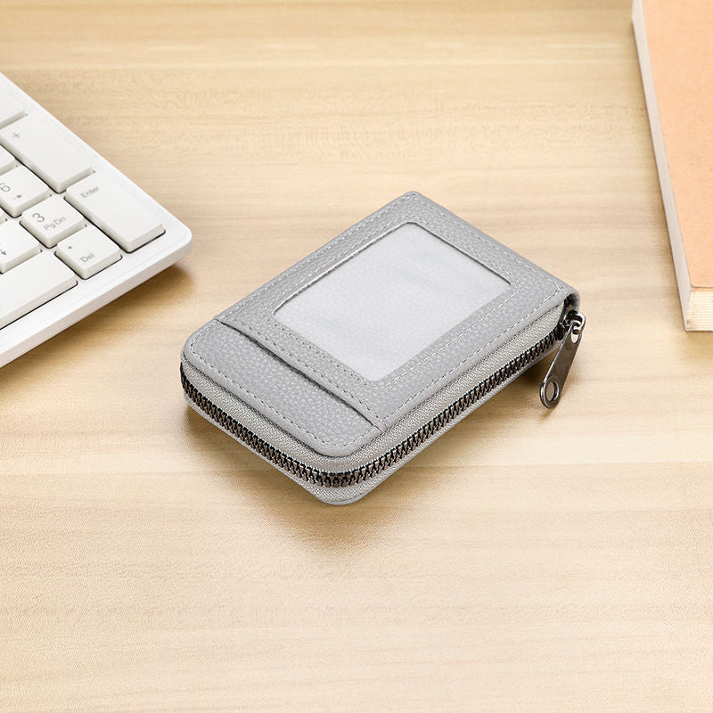 Zippered Leather Cardholder