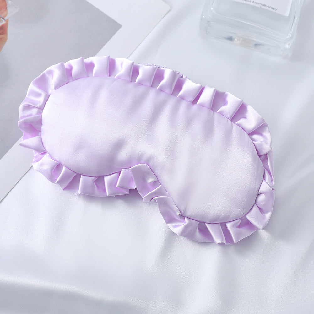 Women's nan satin-gloss eye mask with ergonomic contour, frilled ruffle edge, and gentle padding Bowlift