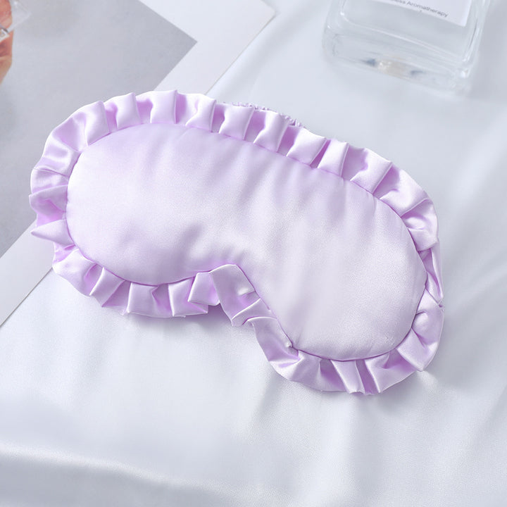 Women's nan satin-gloss eye mask with ergonomic contour, frilled ruffle edge, and gentle padding Bowlift