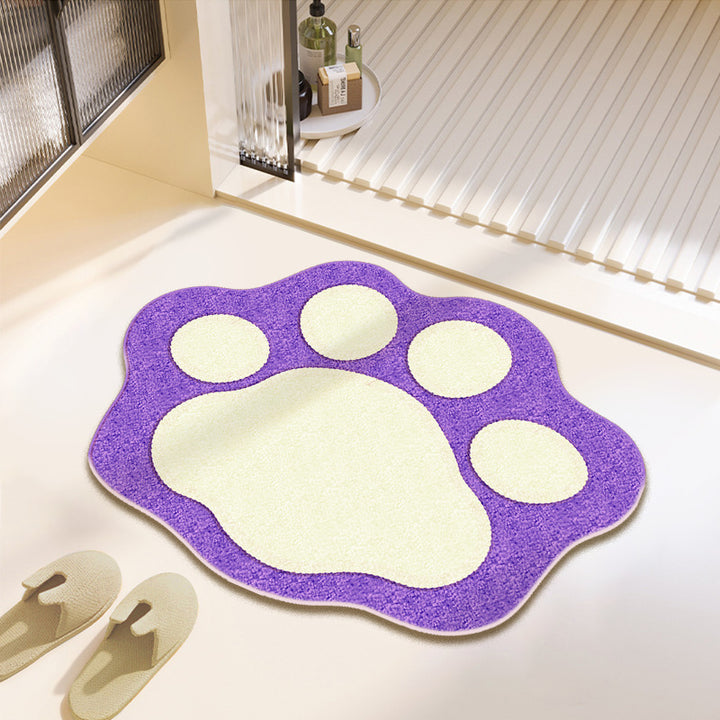 Fun Paw Print Bath Mat Bowlift