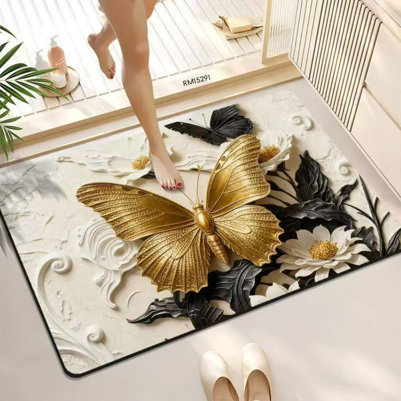 Decorative Butterfly Bath Mat Bowlift