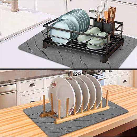 Textured Kitchen Drying Mat Bowlift