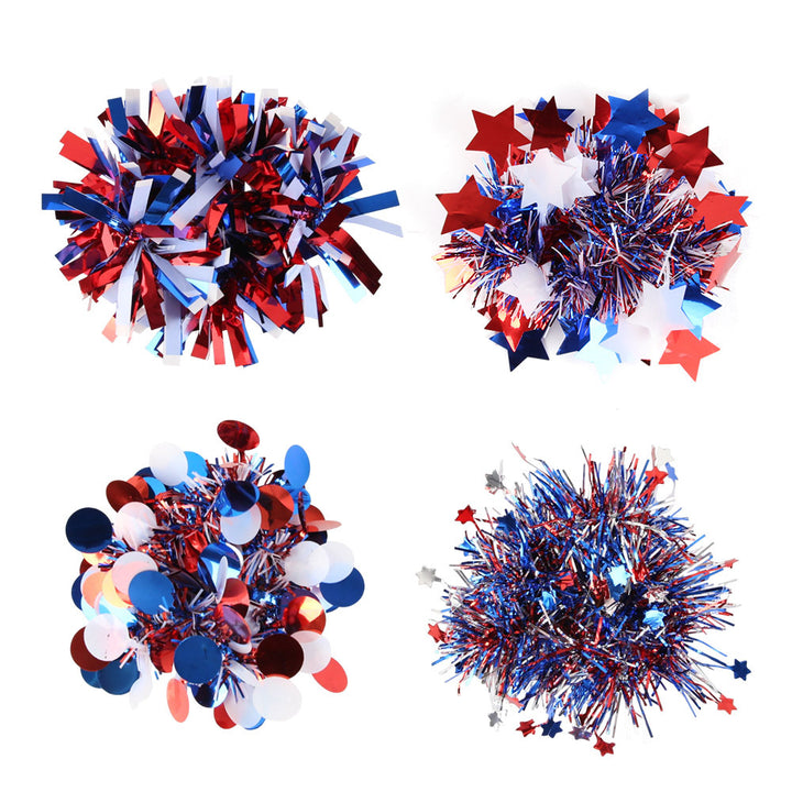 Unisex nan Pompom bracelet made of metallic tinsel with elastic insert for party and cheerleading Bowlift
