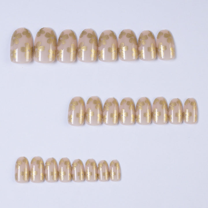 Artificial nails with elegant floral pattern Bowlift