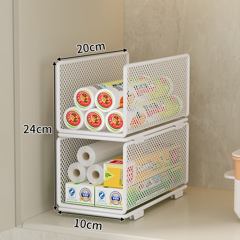 Mesh Storage Organizer with Adjustable Dividers Bowlift