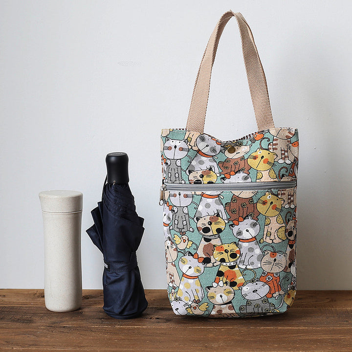 Stylish Cat-Themed Tote Bag Bowlift