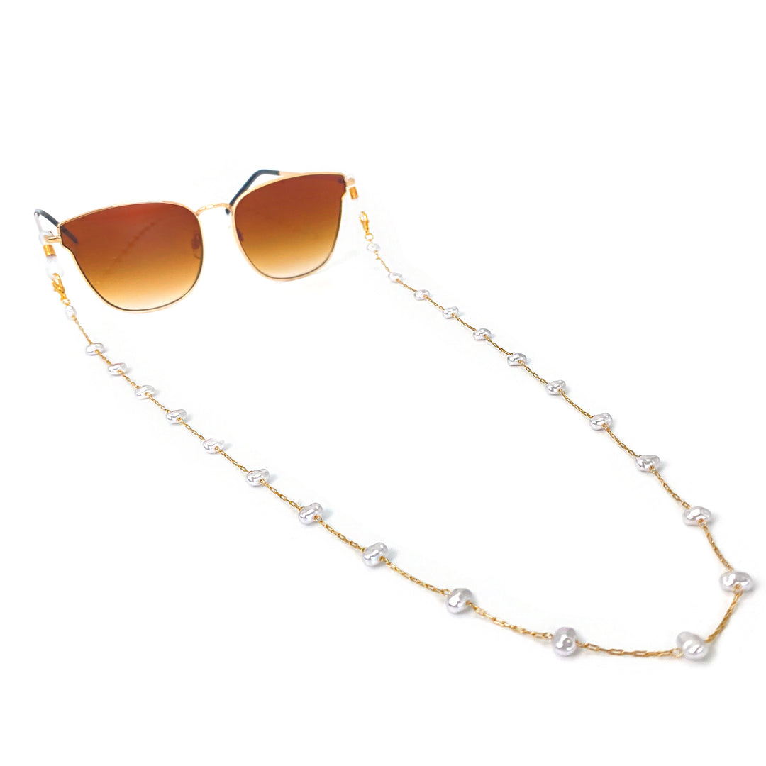 Pearl-Embellished Eyewear Chain Bowlift