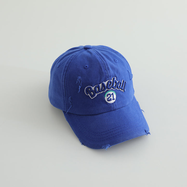 Men's Distressed Cotton Baseball Cap Bowlift