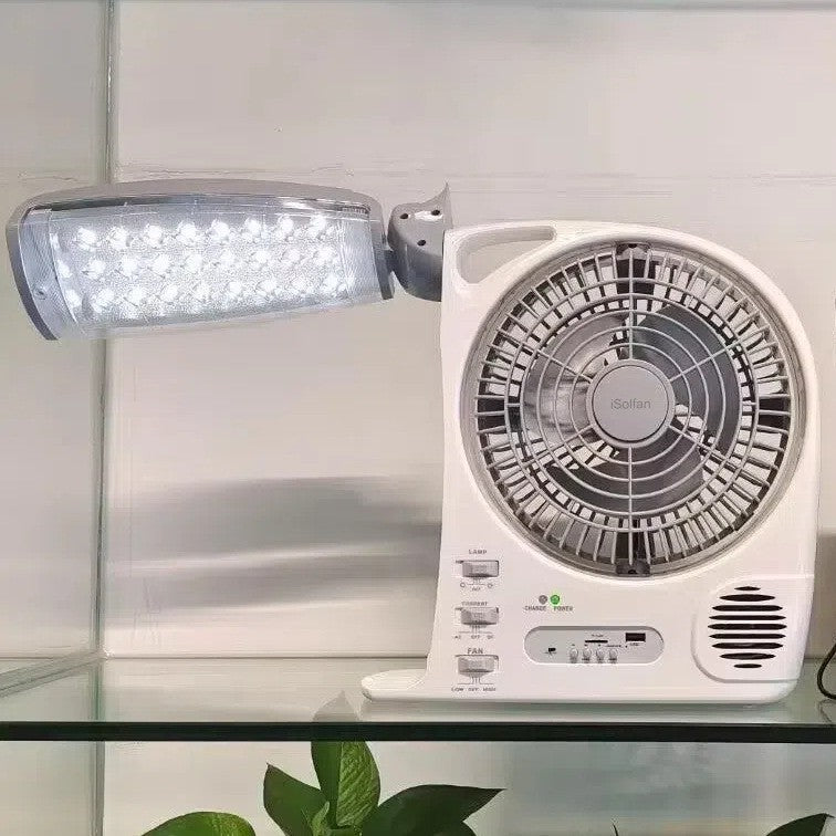 Women's Portable Battery-Powered Fan with Integrated LED Light Bowlift