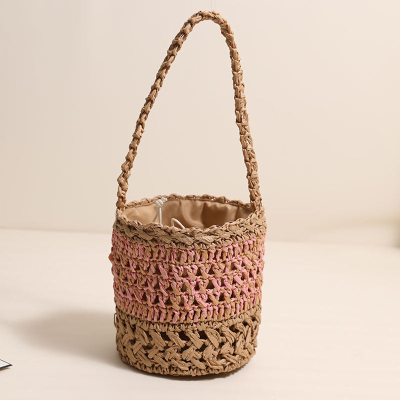 Trendy Handmade Basket Bag with Practical Drawstring Closure Bowlift