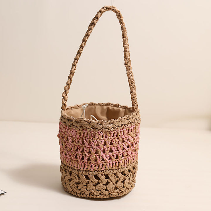 Trendy Handmade Basket Bag with Practical Drawstring Closure Bowlift