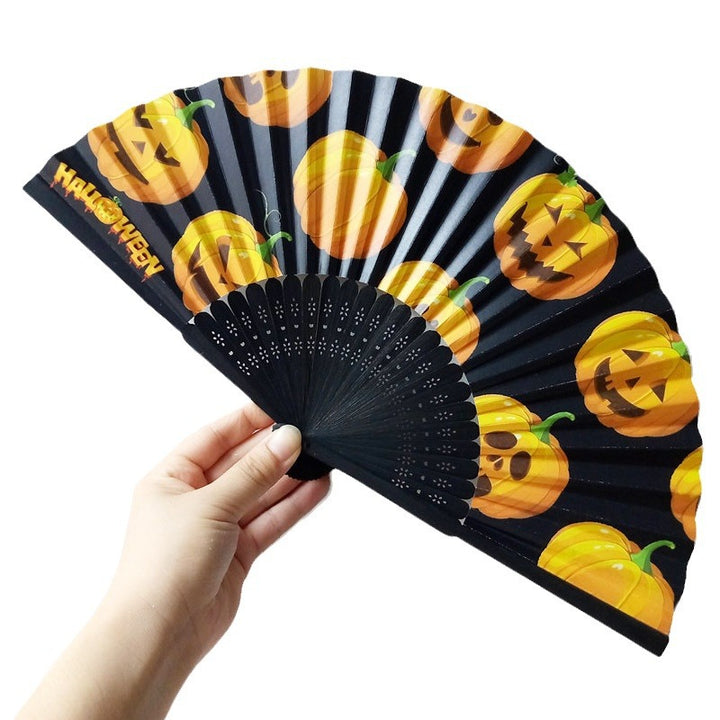 Women's Halloween costume fan with unique lettering Bowlift