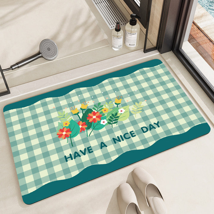 Cheerful Floral Design Indoor Area Mat Bowlift