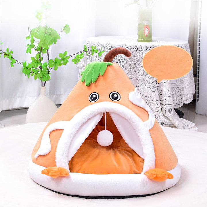 Cozy Pumpkin-Shaped Dog Bed 1785335762