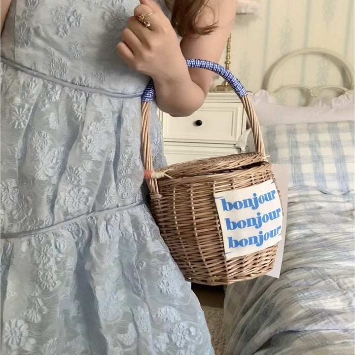 Handwoven Decorative Picnic Basket Bowlift