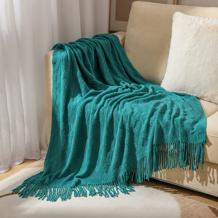 Premium Textured Knit Throw Blanket Bowlift