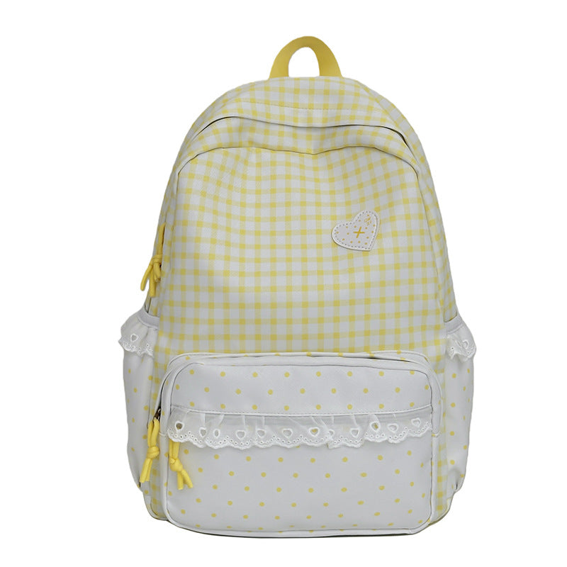 Whimsical Gingham Pattern Backpack Bowlift