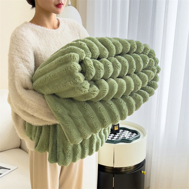 Women's Ultra-Soft Cuddly Blanket with Wave Structure Bowlift