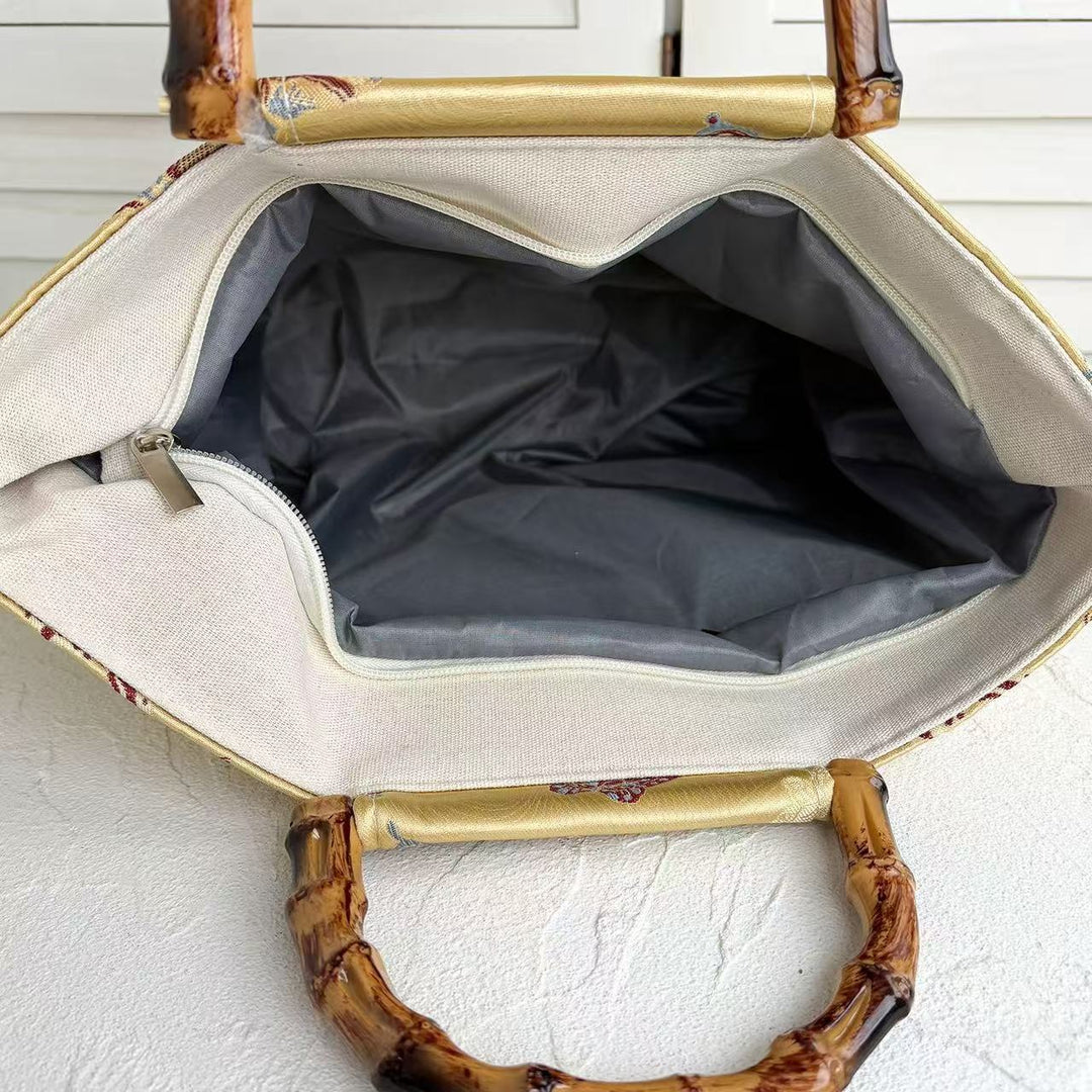 Handcrafted bag with bamboo handles Bowlift