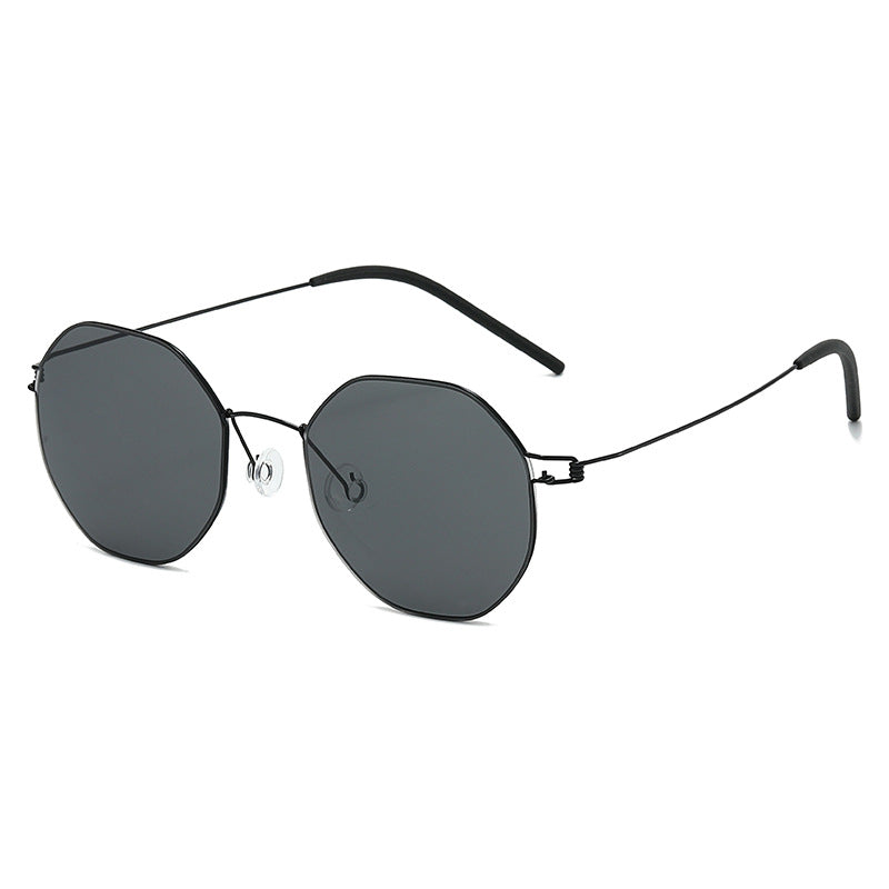 Women's geometric sunglasses with high-quality metal frame and mirrored lenses Bowlift